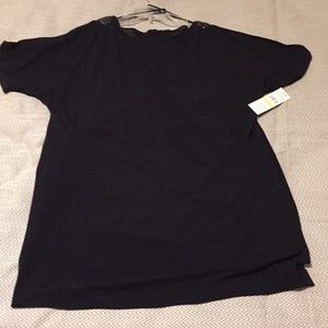 NWT. SL Fashions cold shoulder cocktail dress with sequin appliqués. 14W.